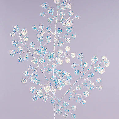 28.5"L GLITTER CIRCLE LEAF SPRAY X3 - IRIDESCENT - XS2450A2