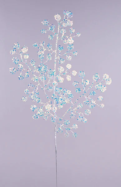28.5"L GLITTER CIRCLE LEAF SPRAY X3 - IRIDESCENT - XS2450A2