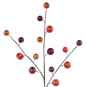 20"L METALLIC BERRY SPRAY - BROWN/YELLOW/RUST - EC5840F2