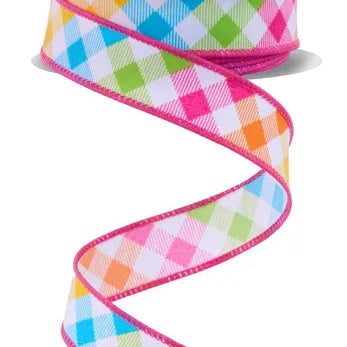 7/8"X10YD MULTICOLOR PLIAD - WHITE/PINK/YELLOW/TURQUOISE/ORANGE - RGH715811