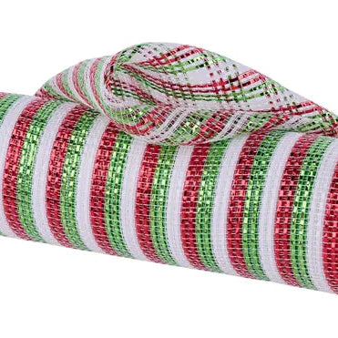 10.25"X10YD WIDE FOIL MESH - WHITE/RED/LIME GREEN - RE801793