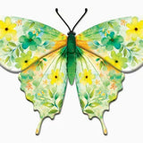 13.5"LX8.45"H BOTANICAL BUTTERFLY SIGN - GREEN/YELLOW - MD1734K4