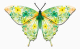 13.5"LX8.45"H BOTANICAL BUTTERFLY SIGN - GREEN/YELLOW - MD1734K4
