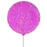 120MM GLITTER SPRINKLE LOLLIPOP W/STICK - HOT PINK - XC120411