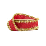 1"X10YD WIRED DUPIONI RIBBON - RED W/ GOLD TINSEL EDGING - 9121W-250-25E