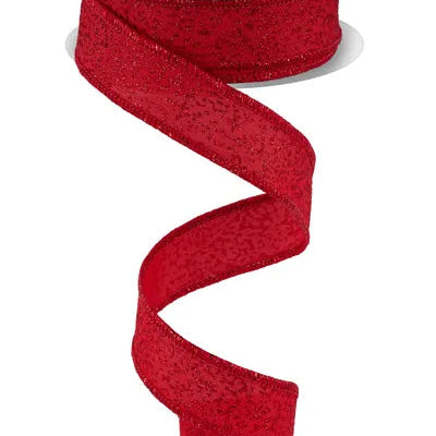 7/8"X10YD IRREGULAR SPOTTED GLITTER - RED - RGF781724
