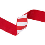 2.5"X10YD WIRED RIBBON - CABANA HORIZONTAL STRIPE RED - 9555W-250-63E