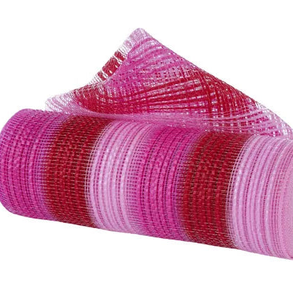 10"X10YD VERTICAL STRIPE MESH - HOT PINK/RED/PINK - RE138566