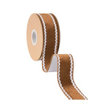 1.5"X10YD WIRED VELVET RIBBON - GINGERBREAD W/ WHITE BACKING - 9726W-743-38E
