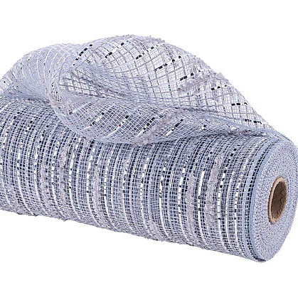 10.25"X10YD RANDOM DBL DRIFT/FOIL MESH - SILVER - RY812226