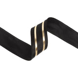 1.5"X10YD WIRED RIBBON - BLACK AND GOLD STRIPE - 9815W-030-38E