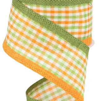 2.5"X10YD GINGHAM/ROYAL - ORANGE/MOSS/IVORY - RGA8035K5