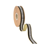 1"X10YD REVERSIBLE CLASSIC VELVET WIRED RIBBON - BLACK W/ DIAMOND ACCENT W/ GOLD SHIMMER BACKING - 9831W-030-25E