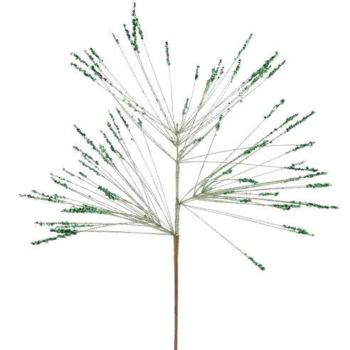 23"L GLITTER LONG NEEDLE PINE PICK - SAGE GREEN - XS255758