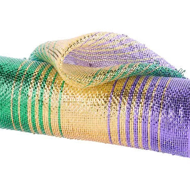10.25"X10YD METALLIC OMBRE MESH - MARDI GRAS - RE861073