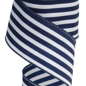 2.5"X10YD VERTICAL STRIPE - WHITE/NAVY BLUE - RX9136N9