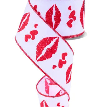 2.5"X10YD BOLD LIPS - WHITE/RED - RGF152327