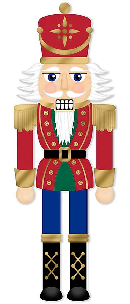 12"H X 4"L TRADITIONAL NUTCRACKER SIGN - BEIGE/RED/WHITE/GOLD - MD167027