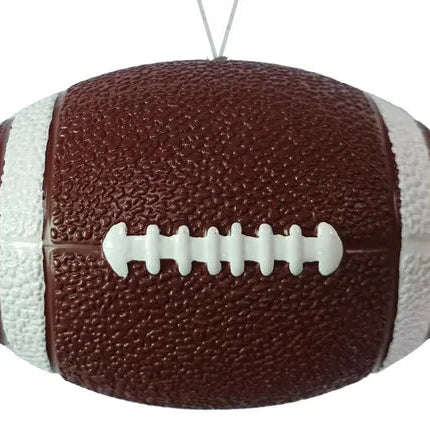 4.75"L PAINTED FOOTBALL W/ HANGER - BROWN/WHITE - MS132804