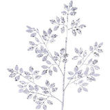 28"L GLITTER LEAF SPRAY - SILVER - XS226826