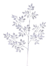 28"L GLITTER LEAF SPRAY - SILVER - XS226826
