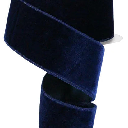 2.5"X10YD DELUXE VELVET/SATIN BACKING - NAVY BLUE - RGE165919