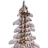13"H X 8"L MANGO WOOD TREE W/ BASE - ANTIQUE WHITE WASH - AW027327