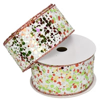 2.5"X10YD MULTI CHUNKY GLITTER ON SHEER W/ WHITE BACKING - DC15962MLWH