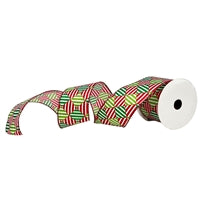 2.5"X10YD PEPPERMINT TWIST GEOMETRIC SHAPED RIBBON - DC19573