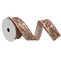 1.5"X10YD WOODLAND SPARKLE BERRY RIBBON - DC19601
