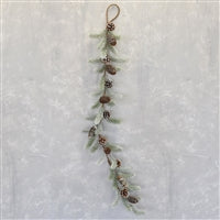 53" SUBDUED WINTER PINE AND PINECONE GARLAND - FROST GREEN WHITE - DC21731FSGNWH