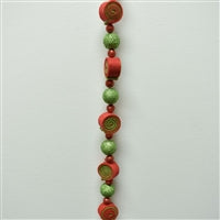 60" SWIRL CANDY CAKE BALL GARLAND - RED/GREEN - DC21810RDGR