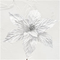 16"X14"DIA GLITTERED SHIMMER POINSETTIA - SILVER - DC21822SL