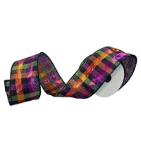 2.5"X10YD HALLOWEEN PLAID RIBBON - DC23671