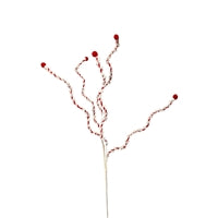 CHENILLE PEPPERMINT SQUIGGLE SPRAY - RED/WHITE 34" - DC25715