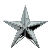 PLASTIC MIRROR STAR GLITTER ORNAMENT - SILVER 11x10.6x3" - DCORN5403SL