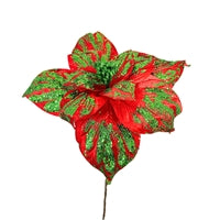 MAGICAL POINSETTIA STEM - RED/EMERALD - 23" - DCSP3583RDEM