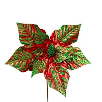MEDIUM MARVELOUS METALLIC POINSETTIA SPRAY - 15"DIA / 24"H - DCSP3585RDGR