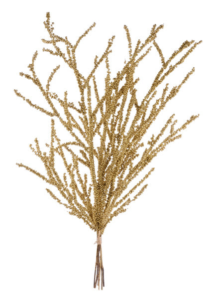 35"L STYRO BALL/BAMBOO TWIG BUNDLE - GOLD - FB199808