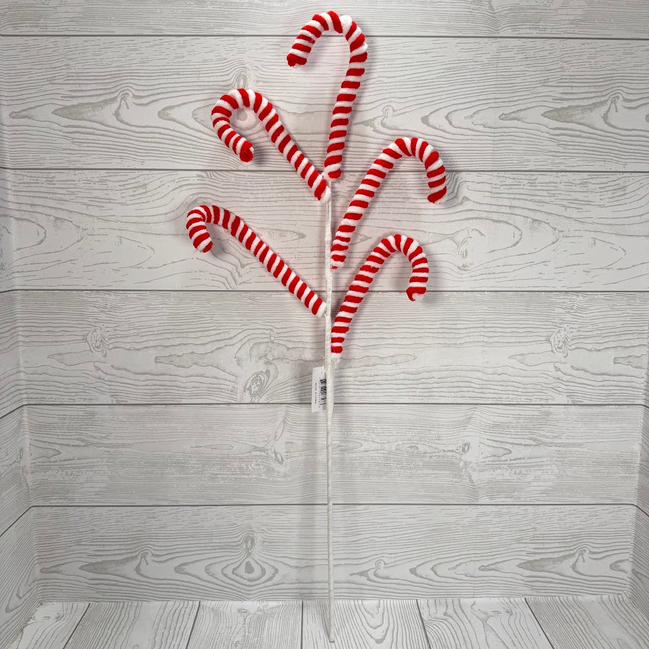 CANDY CANE SPRAY 26" - RED/WHITE - 26748 * RD