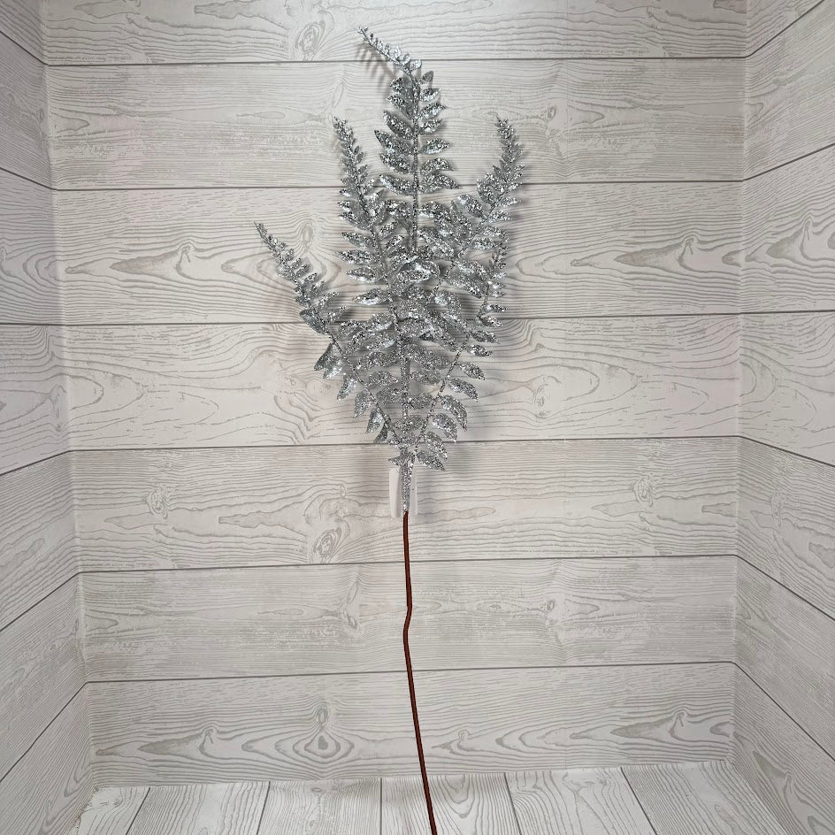 XMAS FERN SPRAY - SILVER - 68692 * G