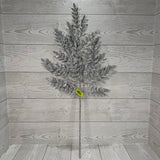 GLITTER FERN SPRAY X5 H28 - SILVER - 86927SV * G
