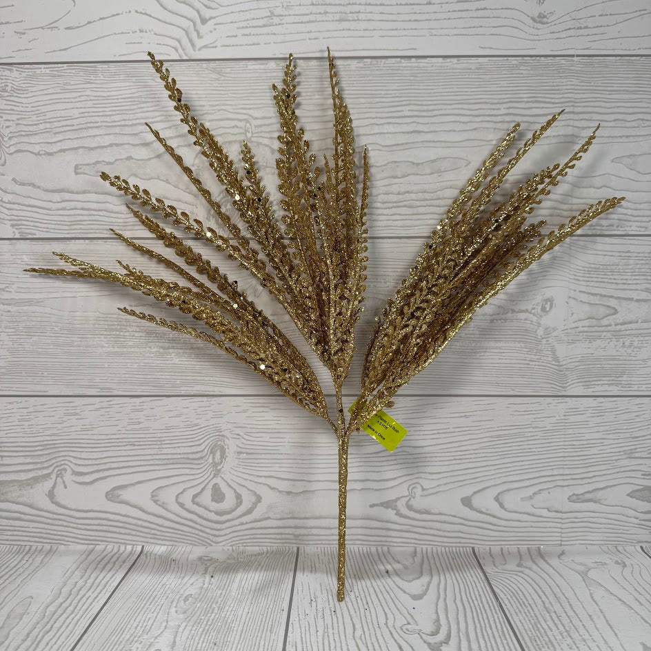 GLITTER PLASTIC LVS BUSH X5 H16 - GOLD - 86929GD * R BR