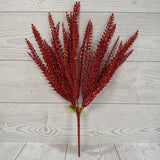 GLITTER PLASTIC LVS BUSH X5 H16 - RED - 86929RD * R BR