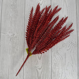 GLITTER PLASTIC LVS BUSH X5 H16 - RED - 86929RD * R BR