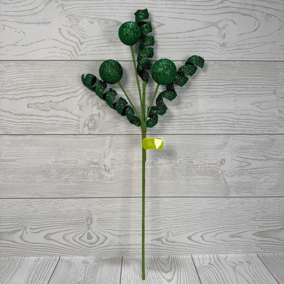 BALL CURLY PICK X5 H20 - EMERALD GREEN - 8626EMGN * G