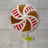 PEPPERMINT GINGERBREAD LOLLIPOP H22XDIA7 - RED/WHITE/BROWN - 6771RDWTBN * RD
