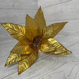 METALLIC POINSETTIA STEM H24XDIA11 - GOLD - 86911GD * RD