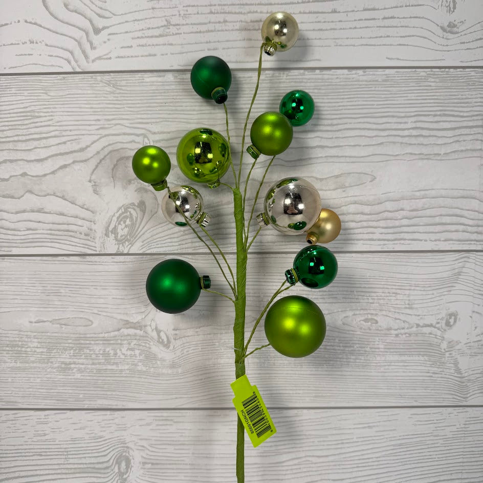 ORNAMENT PICK H16 - GREEN/CHAMPAGNE - 85691GNCH * G