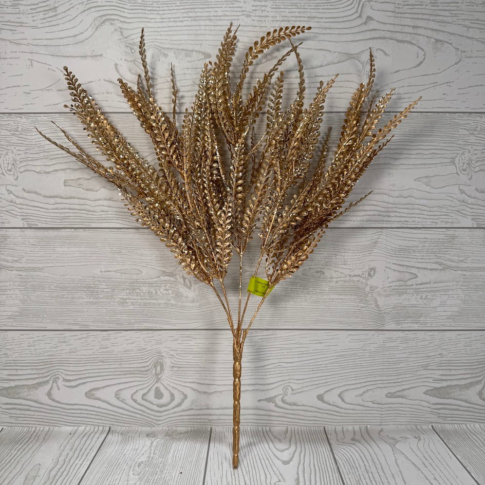 GOLD SKINNY FERN BUSH X5 H18 - GOLD - 84999GD * R BR